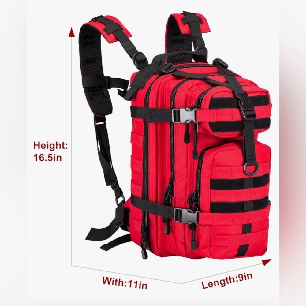 Red Tactical Backpack - Picture 4 of 5
